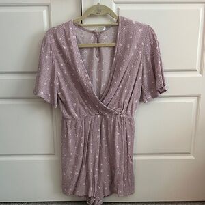 Light purple romper with flowers